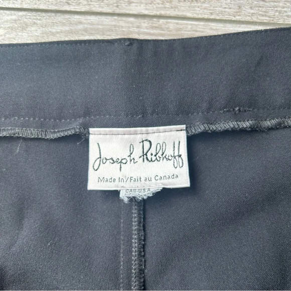 Vintage Joseph Ribkoff Draped Jersey Fabric Cropped Pants With Faux Leather Trim - Picture 4 of 14